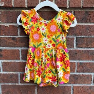 Little Sleepies Play Twirl Bamboo Bodysuit Dress Size 6-12 Months Girl